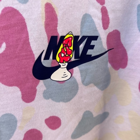 Men's Nike T-Shirt Multicolor Sports Mushrooms M Crew Psychedelics Art Trip 60s - Picture 5 of 14